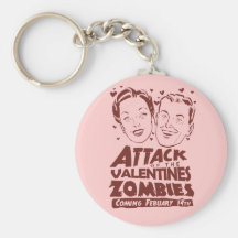 Attack of the Valentines Zombies Keychain