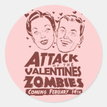 Attack of the Valentines Zombies Stickers
