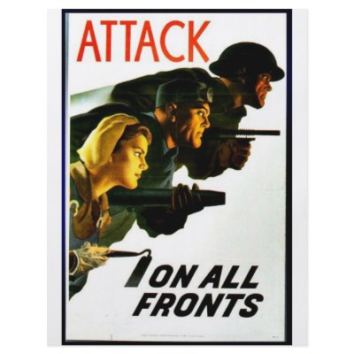 Attack, On All Fronts Flyer by ww2posters