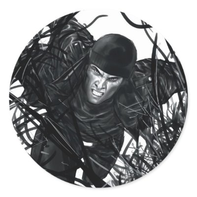 ATTACK ROUND STICKERS by LiquidComics