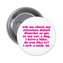 Attention Deficit Disorder Quote ADD ADHD - Pink