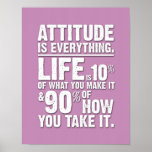 Attitude is Everything Poster - Pink posters