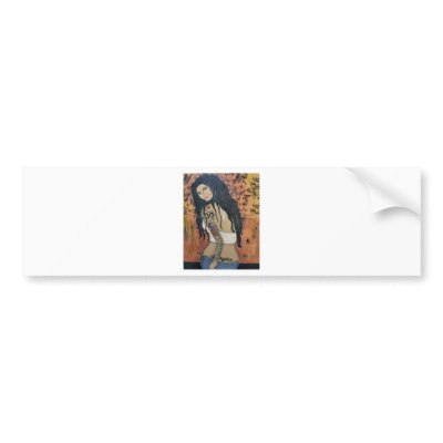 "Attitude" Original Painting by Samantha Bumper Stickers by skksartgallery