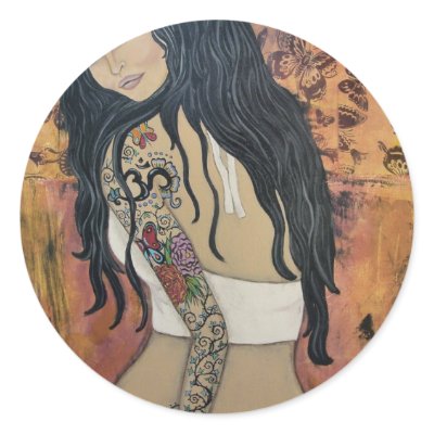 "Attitude" Original Painting by Samantha Round Sticker by skksartgallery