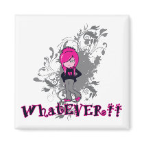 attitude whatever ermo girl vector art refrigerator magnets