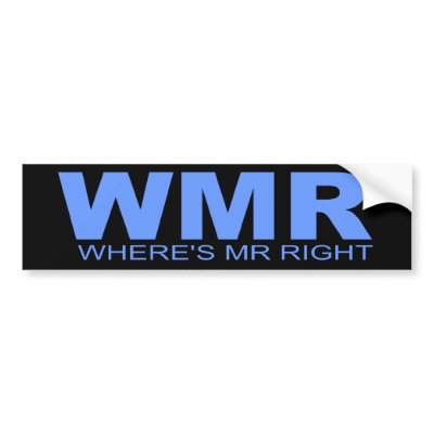 Attitudes - "Where's Mr Right" Bumper Stickers by outoftheboxx