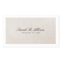 Attorney Faux Linen Elegant Beige Business Card