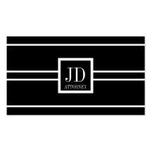 Attorney Lawyer Black/White Striped Pendant Business Card Template