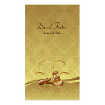 Attorney Lawyer Justice - Elegant Gold Leaf Damask Business Card Template