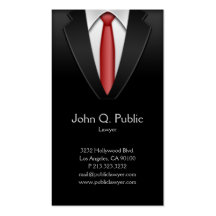 Attorney Lawyer Tailor Black Suit Business Card