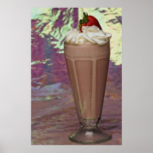 Attractive glass filled with Milkshake Print