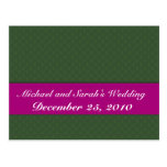 Attractive light green damask pattern on green sur post cards
