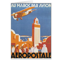 Au Maroc Par Avion Greeting Cards
