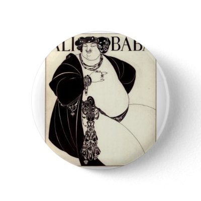 AUBREY BEARDSLEY - ALI BABA PRINT PINBACK BUTTON by jovantownsend