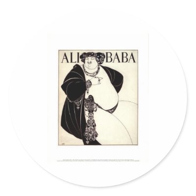 AUBREY BEARDSLEY - ALI BABA PRINT ROUND STICKERS by jovantownsend
