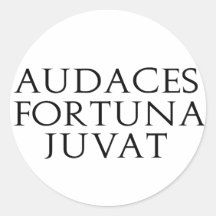 Audaces Fortuna Juvat Round Stickers