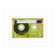 audio compact cassette postcard