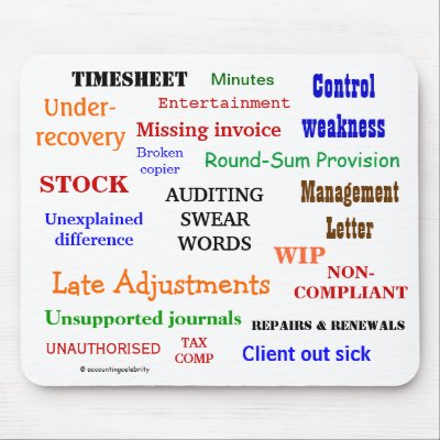 AUDITING SWEAR WORDS mousepad (mulitcolour) by accountingcelebrity