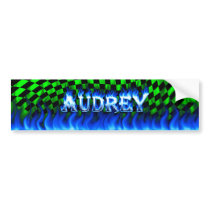 Audrey blue fire and flames bumper sticker design.