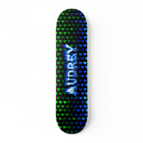 Audrey blue fire Skatersollie skateboard.