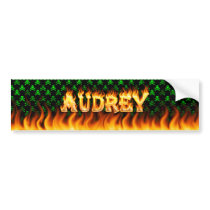 Audrey real fire and flames bumper sticker design
