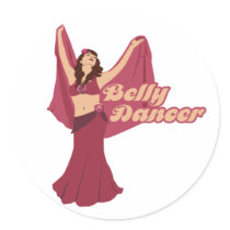 Audrey Rose Belly Dancer Round Stickers