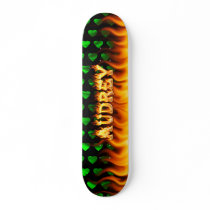Audrey skateboard fire and flames design.