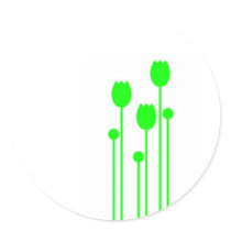 Aufkleber Sticker floral blume grün