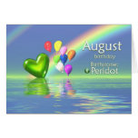 August Birthday Peridot Heart Greeting Card