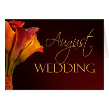 August calla lily wedding card