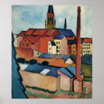 August Macke - Bonn Houses and Chimney 1911 Oil Poster