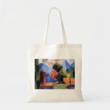 August Macke - Garden at Thuner Lake 1913 oil Canvas Bag