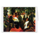 August_Macke - Garden Restaurant 1912 Oil Canvas Greeting Cards
