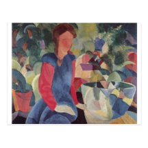 August Macke  - Girl w/ Fish Bell 1914 Fischglocke Postcard