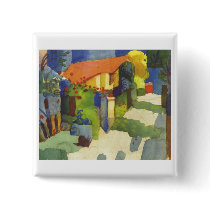 August Macke - House in Garden 1914 Waterolor