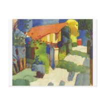 August Macke - House in Garden 1914 Waterolor