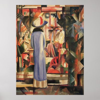 August Macke - Large Bright Shop Window 1912 Oil by inquester