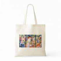 August Macke - Large Zoo Garden Triptychon 1913 Tote Bags