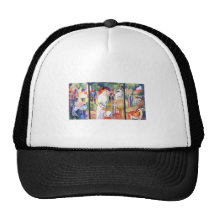 August Macke - Large Zoo Garden Triptychon 1913 Mesh Hats