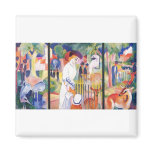 August Macke - Large Zoo Garden Triptychon 1913 Refrigerator Magnets