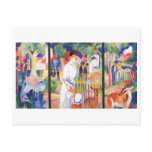 August Macke - Large Zoo Garden Triptychon 1913 Postcard