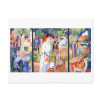 August Macke - Large Zoo Garden Triptychon 1913