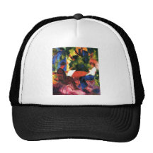 August_Macke - Paar am Gartentisch 1914 Oil Canvas Trucker Hat