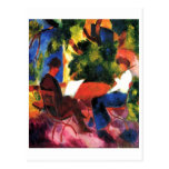 August_Macke - Paar am Gartentisch 1914 Oil Canvas Post Card