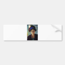 August Macke - Portrait Woman of Artist & Hat 1909 Bumper Sticker