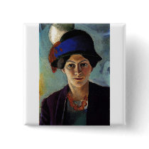 August Macke - Portrait Woman of Artist & Hat 1909