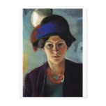 August Macke - Portrait Woman of Artist & Hat 1909 Post Cards
