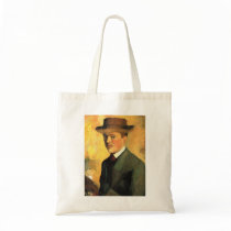 August Macke - Self Portrait with Hat 1909 Oil Canvas Bags