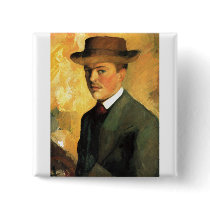 August Macke - Self Portrait with Hat 1909 Oil