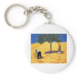 August_Macke Tree in Cornfield 1907 Oil and Pencil Key Chain